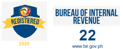 BIR Registered seal, 2020, Bureau of Internal Revenue 22, www.bir.gov.ph
